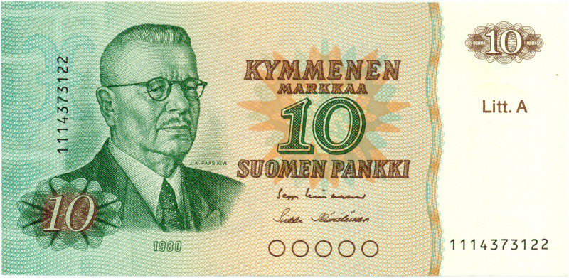 10 Markkaa 1980 Litt.A 1114373122